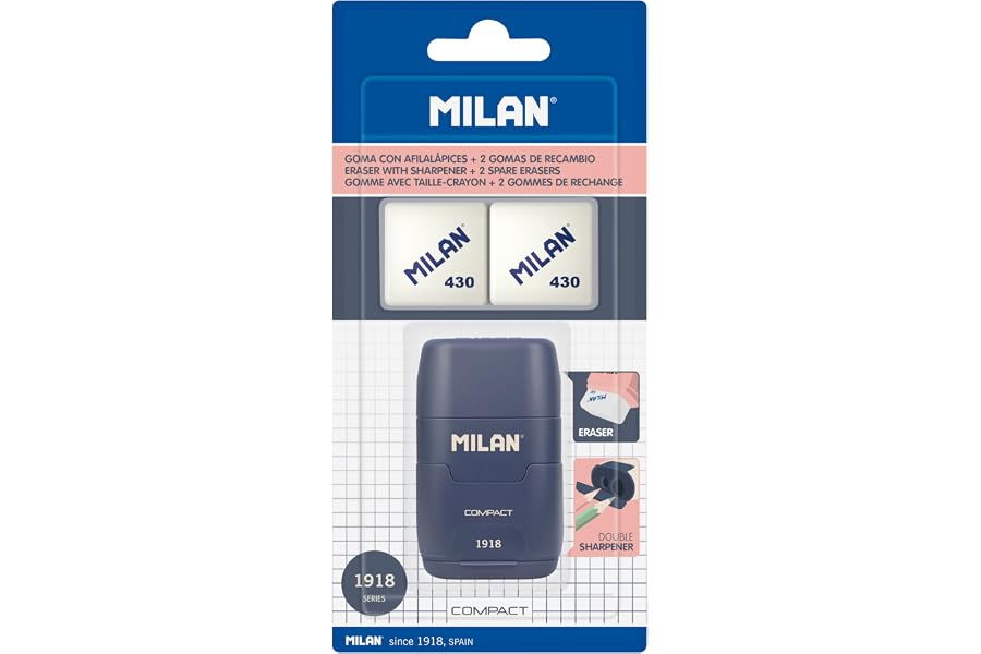 MILAN® Blíster afilaborra COMPACT serie 1918 azul + 2 gomas de recambio
