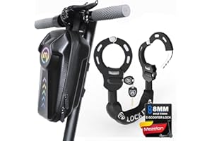 Mezelon® Antivol Trotinette Electrique | 8mm Chaînes Antivol | Imperméable à l'eau Cadenas Sac | Cadenas Velo Antivol idéal pour les vélos, Moto, Portail, Clôture, Poussettes, Etc