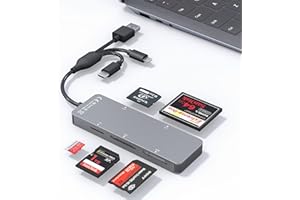 ARDADDYN Lettore Schede SD Adattatore Memory Stick Pro Duo per iPhone - 5 in 1 XD/TF/MS/CF/SD Lettore di schede per PC/Android/Lightning, Adattatore Schede Micro SD/SDHC/XD/CF/SDXC/XD Picture Lettore SD Card