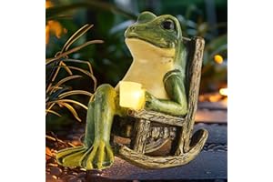 SILKWISH Solar Frosch Figur Deko, Garten Tierfigur Ornament Mit Lampe, Statue Draußen Dekoration, Feengarten Zubehör Für Terrasse Haus Rasen Dekor Geschenk