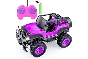 YongnKids Remote Control Cars for Kids, 1:20 Scale Rechargeable Rc Car for Boys Girls, LED Headlights Remote Control Off-Road Trucks Toys Gift for Kids Birthday Christmas - Purple