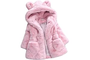 GAORUI Baby Girls Kids Hooded Rabbit Coat Faux Fur Warm Jackets Outwear Winter Clothes for 1-4 Years Old