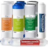 iSpring F9K 6-Stage Alkaline Mineral Reverse Osmosis System 1-Year Supply Filter Pack | Juego de Cartuchos para 1 A&ntilde;o, Sin Me
