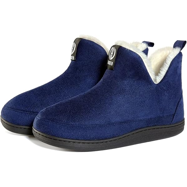 GURGER Pantoffels voor heren, warm, van pluche, gevoerd, mocassins