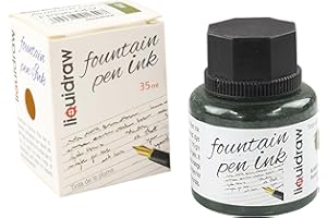 Liquidraw Fountain Pen Ink Bottles 10 Assorted Colours 35ml Inks Suitable for Calligraphy Ink Selection Available Black, Blue, Red, Green, Brown, Violet Purple, Yellow Etc ()
