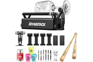 KOVEYZAO ATOMSTACK R3 Pro Laser Rotary Roller, Gravur Hilfsmodul für Lasergravierer, 360° Y-Achse Rotationsrolle für Carving Becher/Zylinder/Runde/übergroße Objekte (R3 Pro Rotary Roller)
