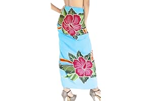 LA LEELA Femme Plage Bikini Jupe Paréo Cover Up Maillot de Bain Longue Sarong Wrap Sarong
