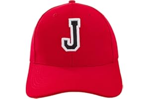 4SOLD Unisex Jungen Mädchen Mütze Baseball Rot Cap Marineblau Hut Kinder Kappe Alphabet A-Z Gestickt in der EU