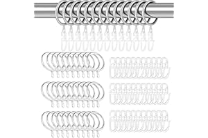 HIMOMO 50 Piezas Anillas para Cortinas de Metal y Ganchos, Anillos para Colgar Cortinas 30 mm de Diámetro Interior, para Colgar Cortina de Ducha Puerta y Cortinas (Plata)