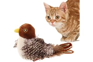 Geonoy Simulierter zwitschernder Vogel, Zwitschernder Vogel Katzenspielzeug, Vogelspielzeug für Katzen, Lustige Quietsch-Katzenspielzeug, Interaktives Plüsch Katzenspielzeug