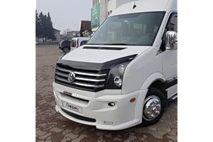 LUXELL Gloss Black Bonnet Protector Wind Bug Stone Deflector Fits Crafter [2006-2016]