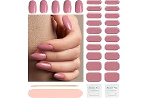 Wahrshei Unghie Gel Adesive UV | Rosa Nudo Smalto Adesivo Gel UV | 20 PCS Pellicola per Unghie Autoadesiva | Adesivi per unghie in gel, Impacchi di Smalto Gel per Unghie
