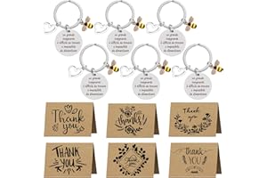 SAKNYUFO 6 Pezzi Portachiavi Regalo Grazie Maestra asilo Elementare di Fine Anno, Personalizzato, per Insegnante Professoressa Medie, Laurea