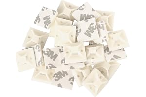 EMOS – 25 stycken självhäftande buntbandshållare, 2 x 2 cm – 3 M-hållare för buntband – ABS-plast, hög hållfasthet, köld- och
