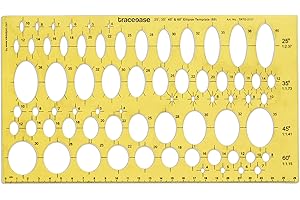 Traceease Geometric Drafting Ellipse Template Drawing Stencil, Designing Template Measuring Ruler