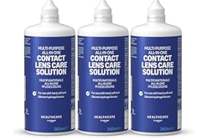 Healthcare by Amazon Multi-Purpose All-in-One Contact Lens Solution 3 x 360 ml, (Previously Amazon Basic Care) – Packaging May Vary