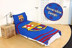 FOOTBALL CLUB BARCELONA, FCB OFFICIAL BARCELONA FOOTBALL CLUB DUVET QUILT FCB BED SET Single Double CAMP NOU, (PULSE, SINGLE)
