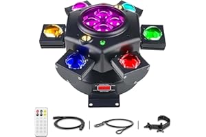 METYONLASER Lumière de fête DJ, 150 W RGBW 4 en 1 LED lumières de scène DJ Dmx 512 contrôle lumières DJ à rotation douce avec son activé pour fête DJ de mariage et Live House