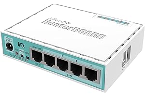 Mikrotik RB750GR3 Routeur connecté Gigabit Ethernet Turquoise, Blanc