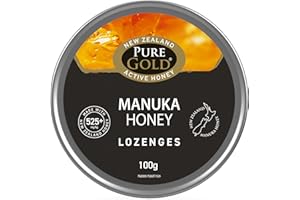 Pure Gold - Manuka Honey - 525+ MGO - 100g - Anti-Inflammatory Properties for Sore Throat Relief - 20 Lozenges