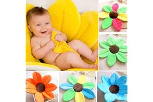 AOOPOO vasca da bagno neonato vasca da bagno pieghevole fioritura fiore vasca da bagno per bambino fioritura lavandino bagno per bambino gioco vasca da bagno cuscino girasole, 80cm (giallo)