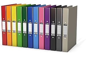 Durafile Ring Binder A4 Files, Vibrant Assorted Colours, Pack of 10 Folders, Heavy Duty Board Construction Folders for Paperwork Ring Binder, Ideal Folder Organiser for School, Home & The Office