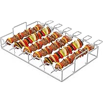 Set 2 Spiedini Flessibili In Acciaio Inox - Per Barbecue Con Coperchio Chiuso (Griglie Ninja, Kamado) - Foto 3