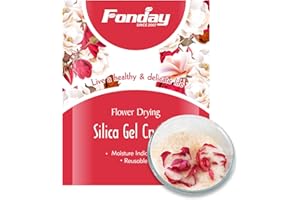 5LBs Flower Drying Crystal, Fonday Cristales de secado de flores de gel de sílice de 5 libras con cristales finos que indican el color reutilizable