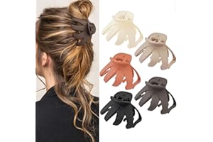 FRDELMA Pulpo pinzas para el cabello,5 piezas de pinzas para el cabello de las señoras grandes pinzas de pelo antideslizante mate clip de garra, mate pinzas para el cabello para las mujeres y las niñas