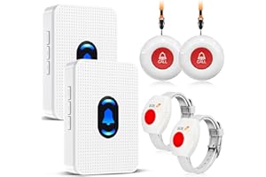 DAYTEE Daytech Notrufknopf für Senioren/Hausnotruf mit Notrufarmband für die häusliche Pflege Notfall Armband senioren für Pflegebedürftige (2xEmpänger+2xSender+2xSOS Armband)