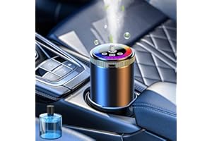VINSPIRE Car Diffuser Air, Car Air Fresheners, Smart Car Diffusers with Auto On/Off, Intelligent Vibration Sensor, 50ml Oil Included, Car Air Diffuser for Interior Scent, USB Rechargeable, Black