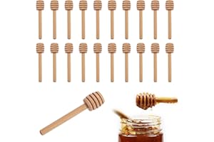 KYYLZ 20 Pezzi Cucchiaini Bastoncini Miele Legno Piccoli Mini,Spargimiele Legno Piccoli,Spargimiele Mini 8.2 cm Bastoncino Miele piccoloper Vaso di Miele Jar Ringraziamento Matrimonio Battesimo