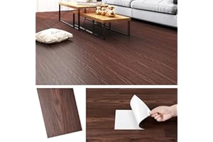 Livelynine Podłoga winylowa Samoprzylepna optyka drewna Mahogany PVC Podłoga Samoprzylepna Optyka drewna Retro 90x15CM Płytki PVC Samoprzylepna Kuchnia Łazienka Wodoodporne klejące Schody 4-płytki