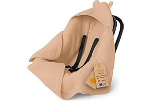 TOTSY BABY Nid d'ange bébé Couverture en Coton gaufré 90x90 cm - Chanceliere enveloppante Cosy pour Poussette ou Siege Auto Lavable nid d Ange pour Naissance Enfant