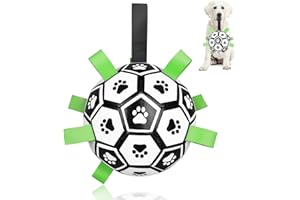 CHUKCHI Pelota de fútbol para Perros con Correas, Juguetes interactivos para Perros para Tirar de la Guerra, Regalos de cumpleaños para Cachorros, Juguete de Agua para Perros, Juguete de tirón