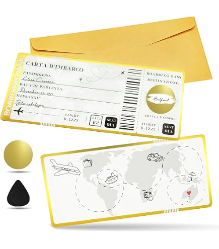 Biglietto D'Oro Con Adesivo Da Grattare: Buono Regalo Personalizzabile Fai Da Te Per Compleanno