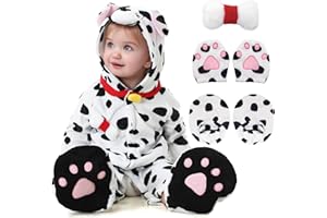 Ezuwail Kleinkind Dalmatiner Kostüm Baby Jungen Mädchen Hund Kostüm Kinder Welpe Kostüm für Halloween faschingskostüme