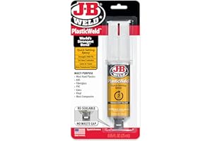 J-B WELD JB Weld 50132UK 50132 JB Plastic Weld Syringe 25ml, Transluscent Yellow, 25 ml