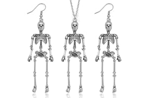 Gleamart Stainless Steel Halloween Necklace Punk Skull Necklace for Men Women