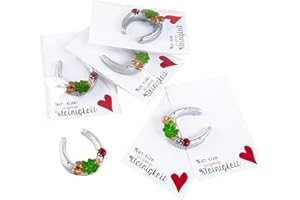 Logbuch-Verlag 5 Hufeisen Glücksbringer Deko Geschenk Silvester Neujahr Mitarbeiter Arbeitskollegen Kunden Glück Symbol