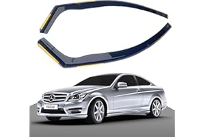 Haibak Wind Deflectors Compatible with Mercedes C Class w204 2006-2015 3 Doors 2pc Tinted in Channel Fitment