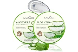 MEIEGOU 2x300ml Organic Aloe Vera Gel,Natural Moisturising Cream for Sunburn Repair, Dry Skin, Sensitive Skin - for Face and Body，Aloe Vera Moisturiser After Sun