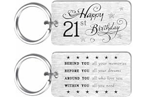 EE&YU 21st 16th 18th Birthday Gifts for Her Him Boys Girls - 50th 60th Birthday Keyring for Women Men Mum Dad