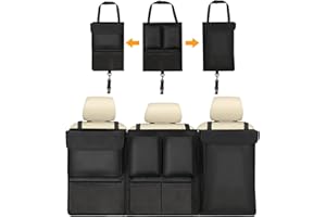 URAQT Kofferraum Organizer Auto, Aufbewahrungstasche, Kofferraumtasche Auto, Wasserdicht Multifunktionale, Teilt Kofferraum Rücksitz mit Vielen Tasche Schwarz 101CM*46CM
