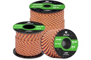 Abma Cord Paracord 2mm Cuerda de 100% Nylon 30m Tipo I Cuerda de Paracaídas 1 Hebra - MAX. 45 kg - Phoenix Sunrise