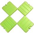 Ice blocks (Set of 4) Ice Packs for Lunch Boxes Cooler Ice Packs Long Lasting Lunch Ice Packs Slim Reusable Cool Packs for Cooler Freezer Ice Packs Stackable Square Design Blue, Green, Pink and Yellow