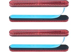 LEBOKJ 4 pièces catadioptre Moto E4 Jaune arrière réflecteur Réflecteur Autocollant Arrière Autocollant Réflecteur Oeil de Chat pour Moto vélo Scooter Autocollant arrière E4