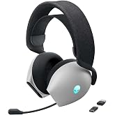 Alienware &Uuml;&ccedil; modlu kablosuz oyun kulaklığı AW725H &ndash; Dolby Atmos, AI g&uuml;r&uuml;lt&uuml; bastırma, AlienFX-RGB, Tri-Mode bağlantısı, 55 sa
