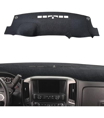 HexAutoparts Dash Cover Mat For 2014-2017 Chevy Silverado 1500 2500 3500 - Dark Gray Carpet