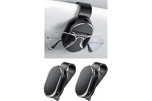 Zimoer 2pcs Brillenhalter Auto Sonnenblende – Sonnenbrillen Clip aus ABS für Auto Visier, Brillenclip & Kartenhalter, Sicherer Brillenclip für Autozubehör, Einfache Einhand (Schwarz)